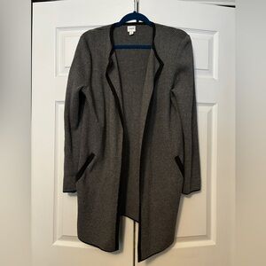 J. Crew Sweater Blazer Jacket Grey and Black Herringbone Cotton Size S